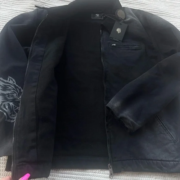 Darc Sport “Been Through It Hard Work” Zip Jacket – Distressed Blackout - Picture 5 of 16